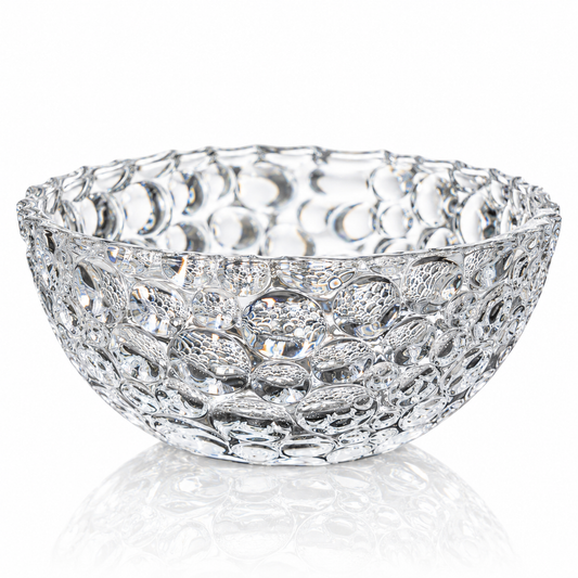B-910 bubble cut crystal fruit bowl on white