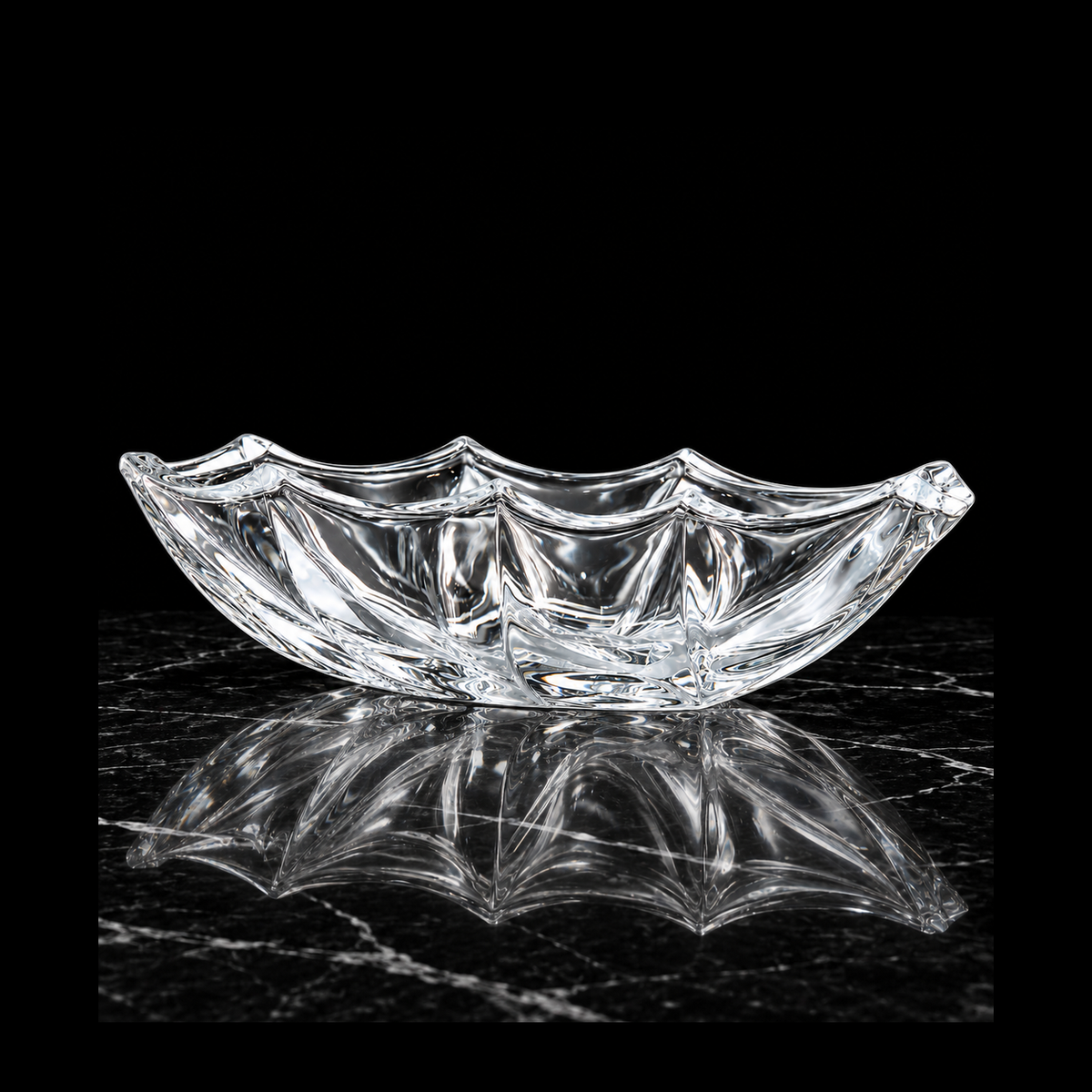 B-914 crystal bowl on black marble