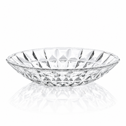 B-916 diamond cut crystal serving bowl on white