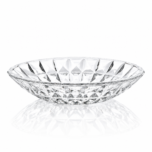 B-916 diamond cut crystal serving bowl on white