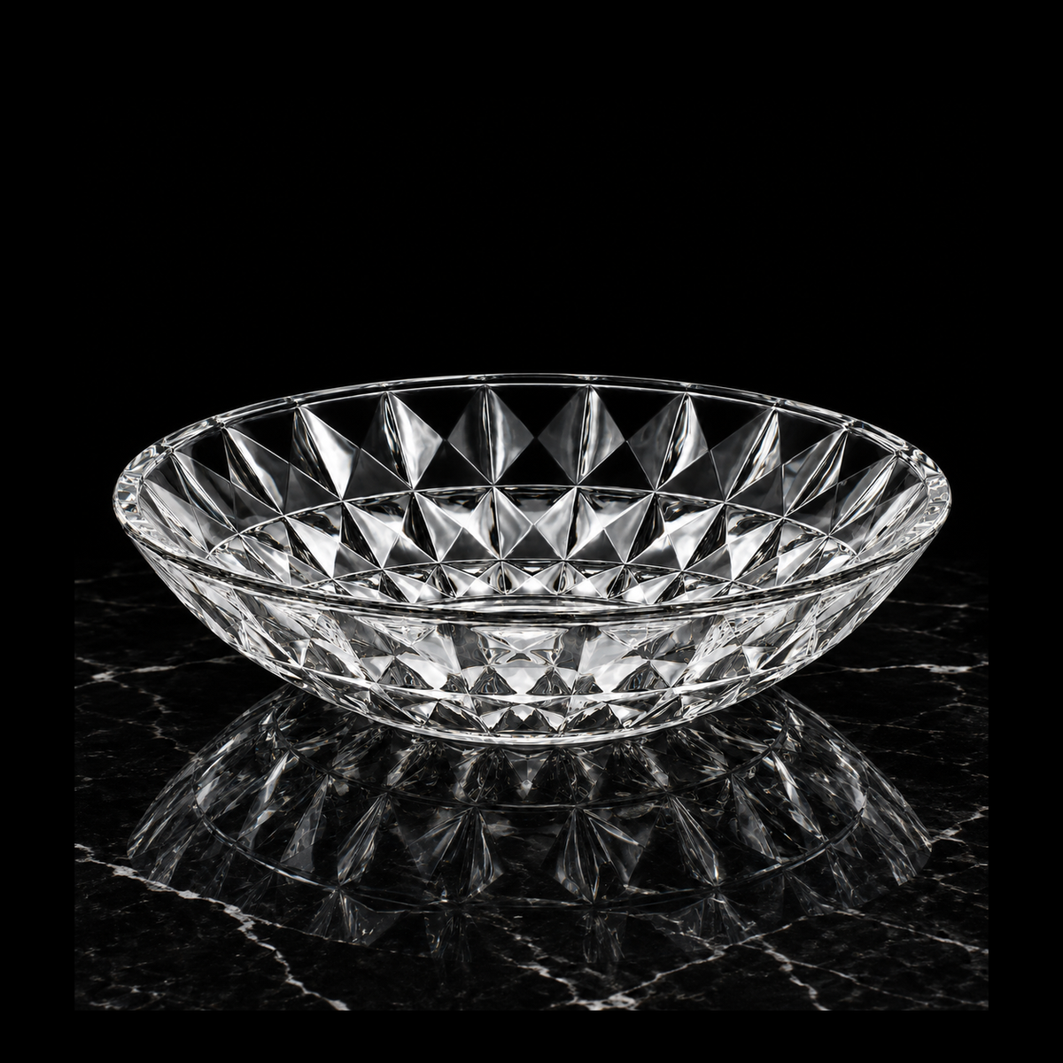 B-916 crystal bowl on black marble