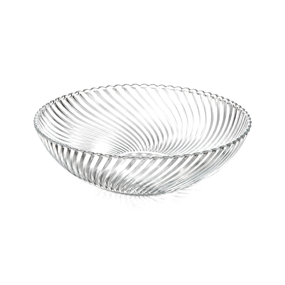 B-917 swirl glass fruit bowl on white