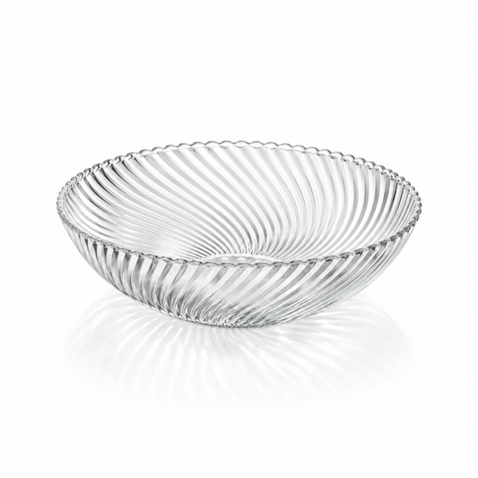 B-917 swirl glass fruit bowl on white