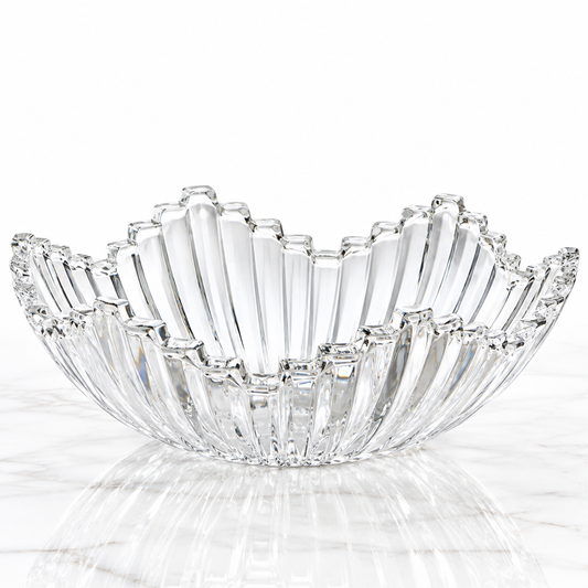 Crystal wavy fruit bowl