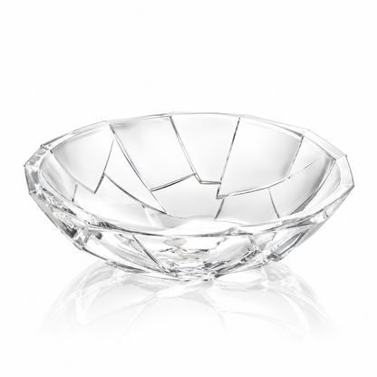 B-922 angular cut crystal fruit bowl on white