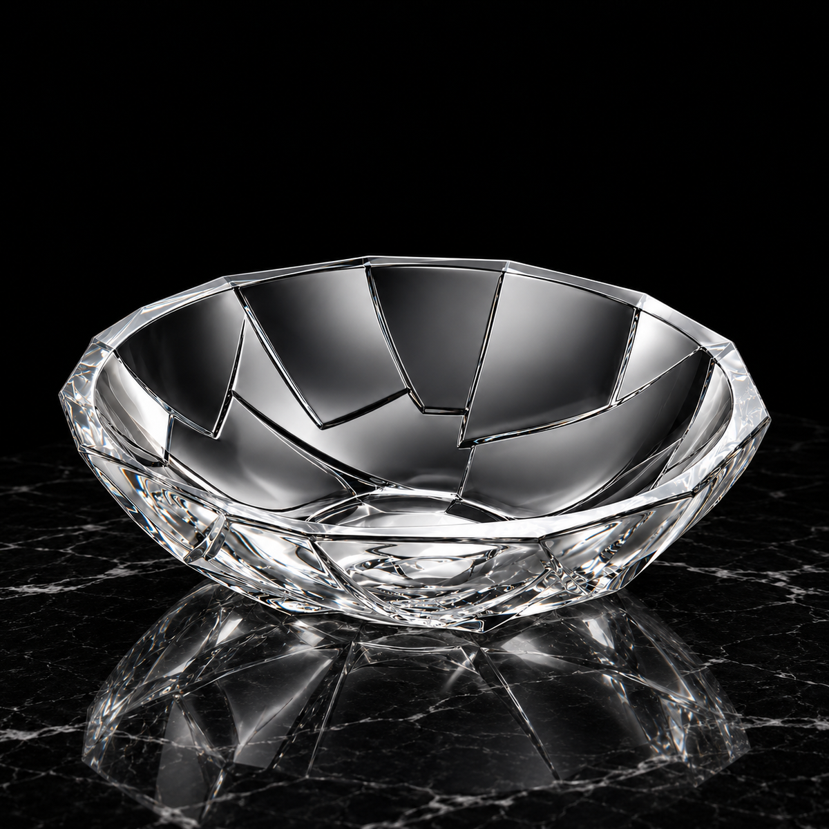 B-922 crystal bowl on black marble