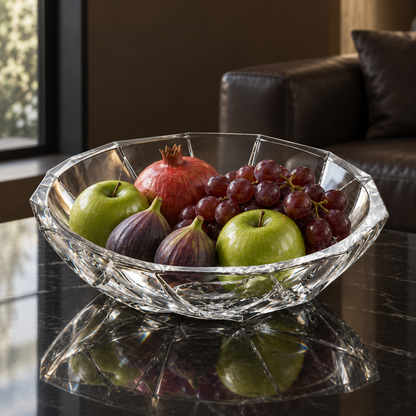 B-922 crystal bowl with fresh fruit in a living room