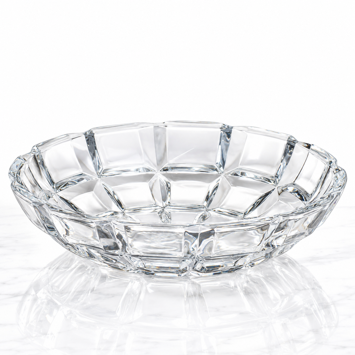 Crystal paneled fruit bowl