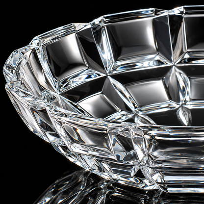 Crystal paneled fruit bowl detail