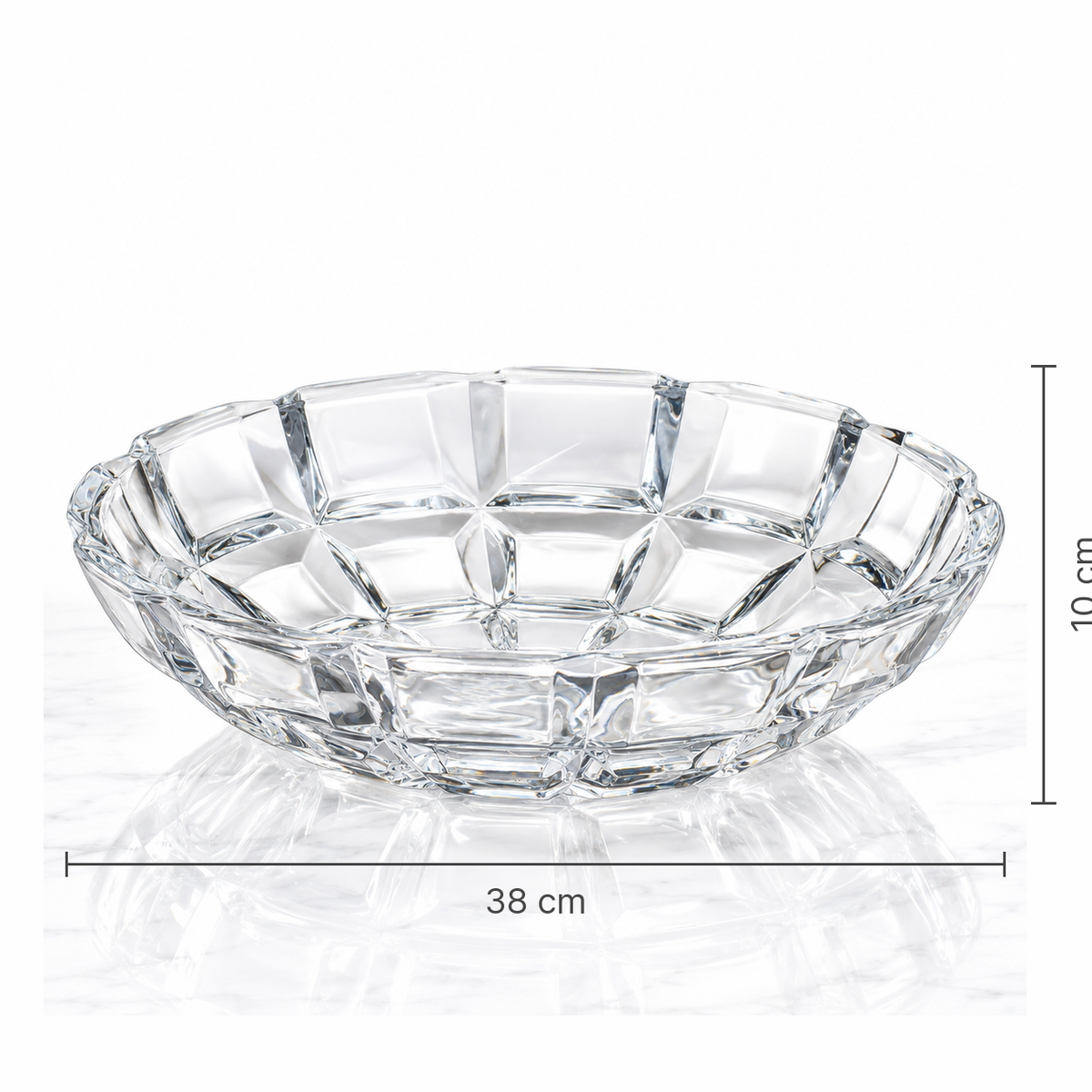 Crystal paneled fruit bowl set