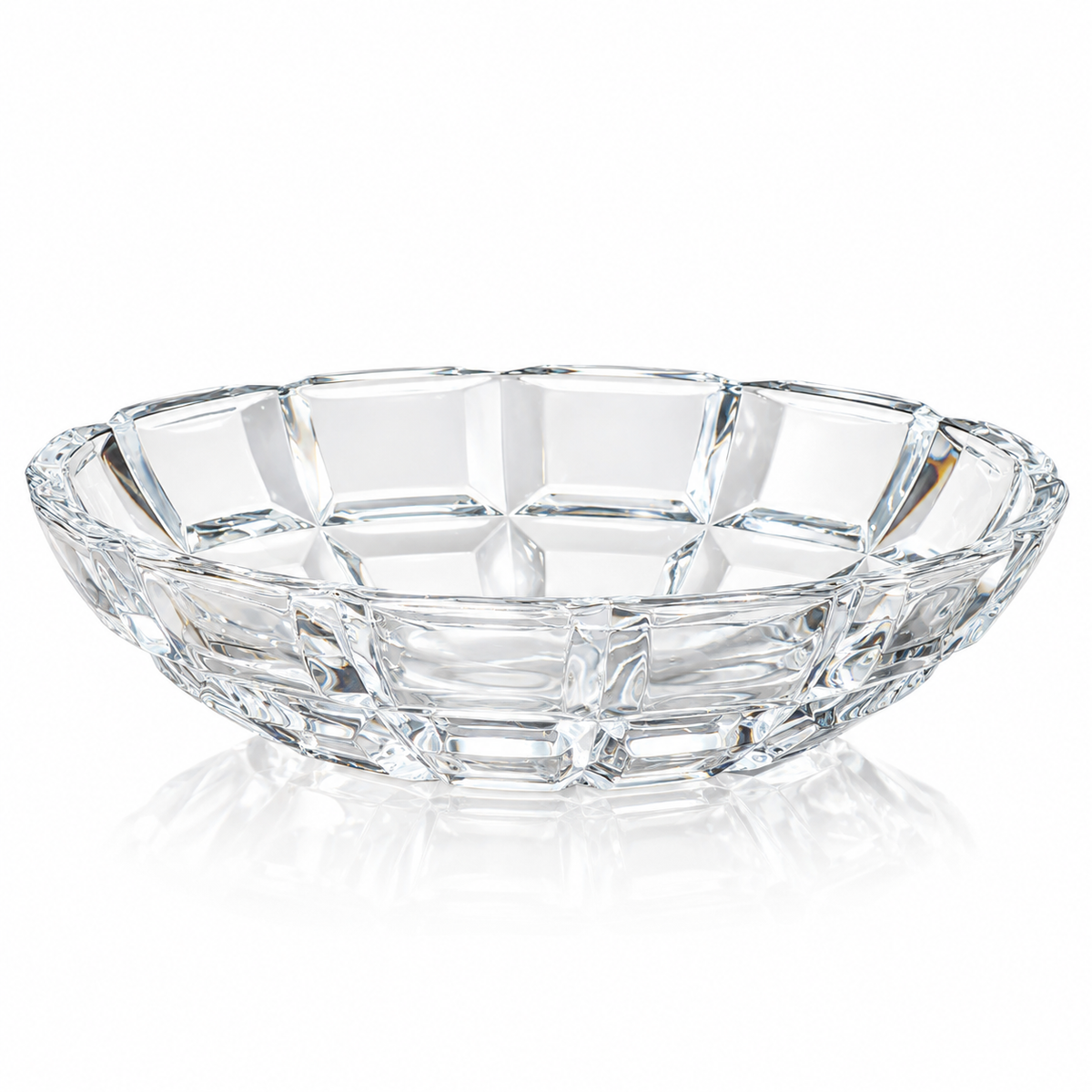 Crystal paneled fruit bowl