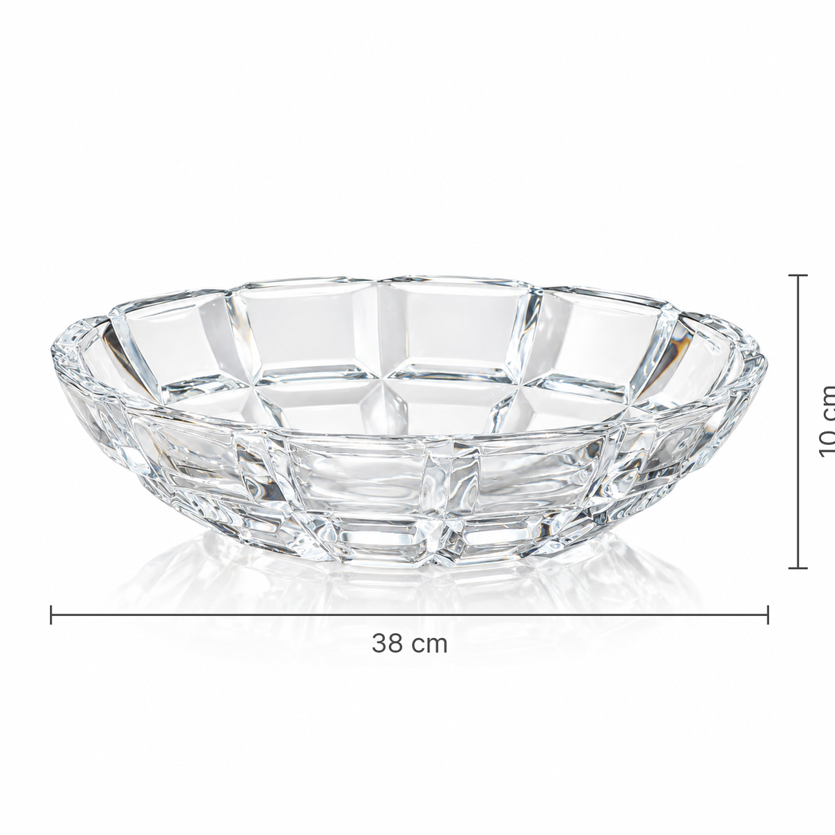 Crystal paneled fruit bowl set