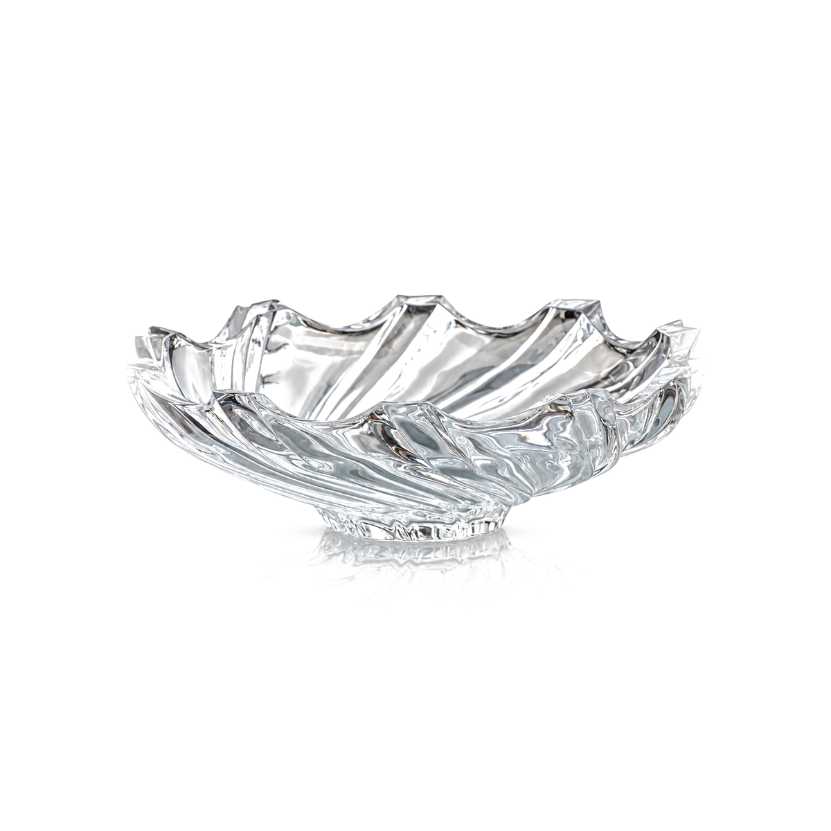 B-936 swirl crystal fruit bowl on white