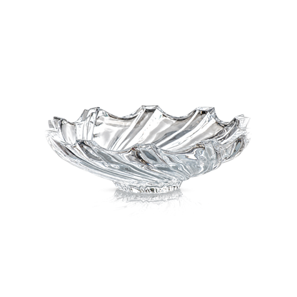 B-936 swirl crystal fruit bowl on white