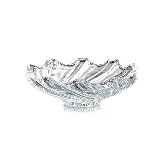 B-936 swirl crystal fruit bowl on white