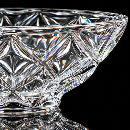 Crystal diamond-cut fruit bowl detail