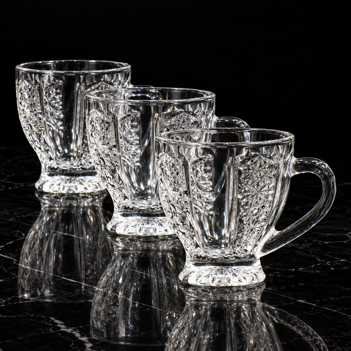 Tea Cup with Handle on black marble