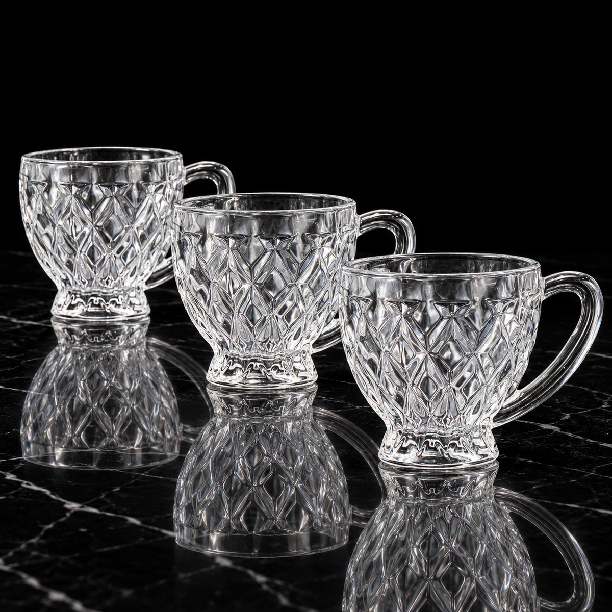Tea Cup with Handle on black marble