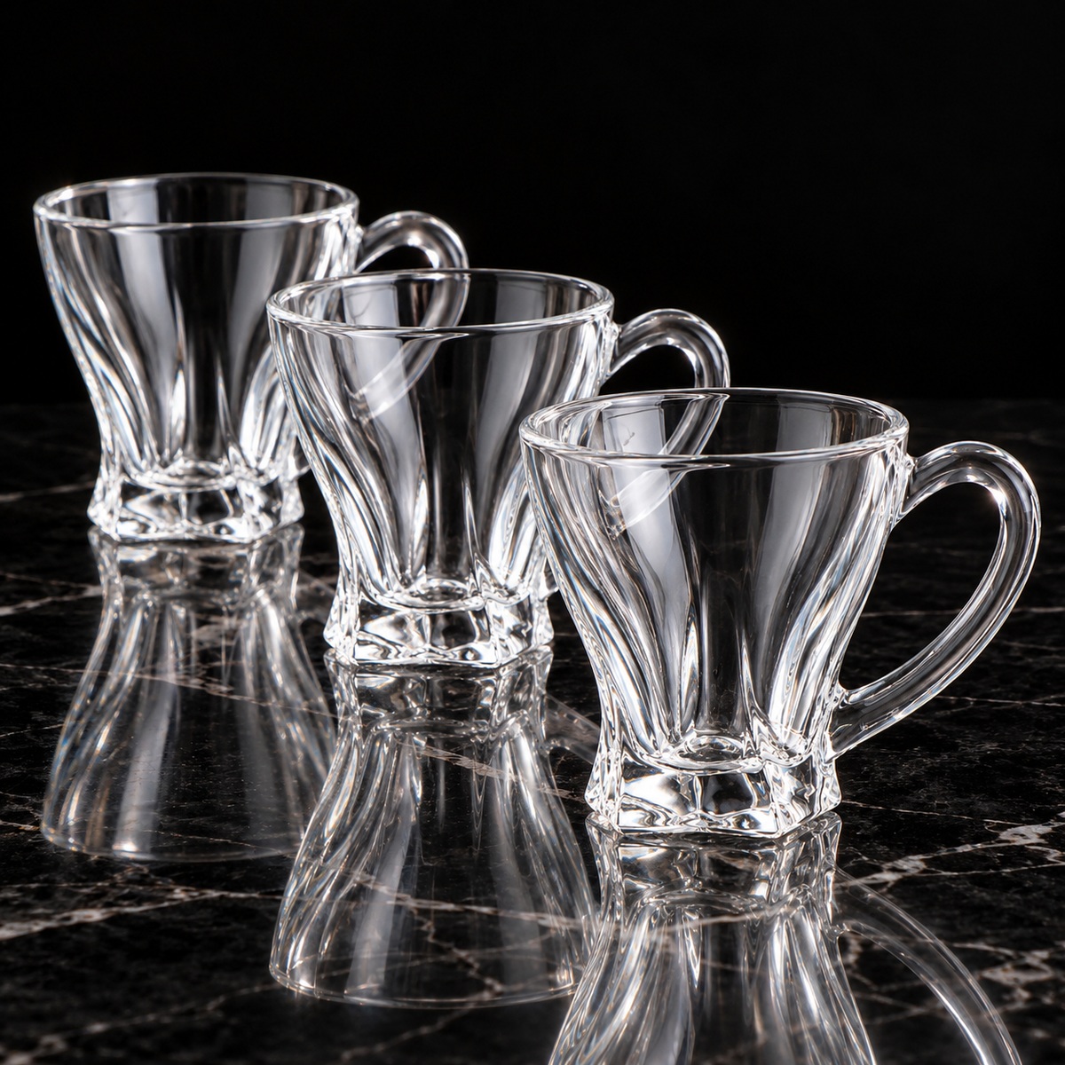 Tea Cup with Handle on black marble
