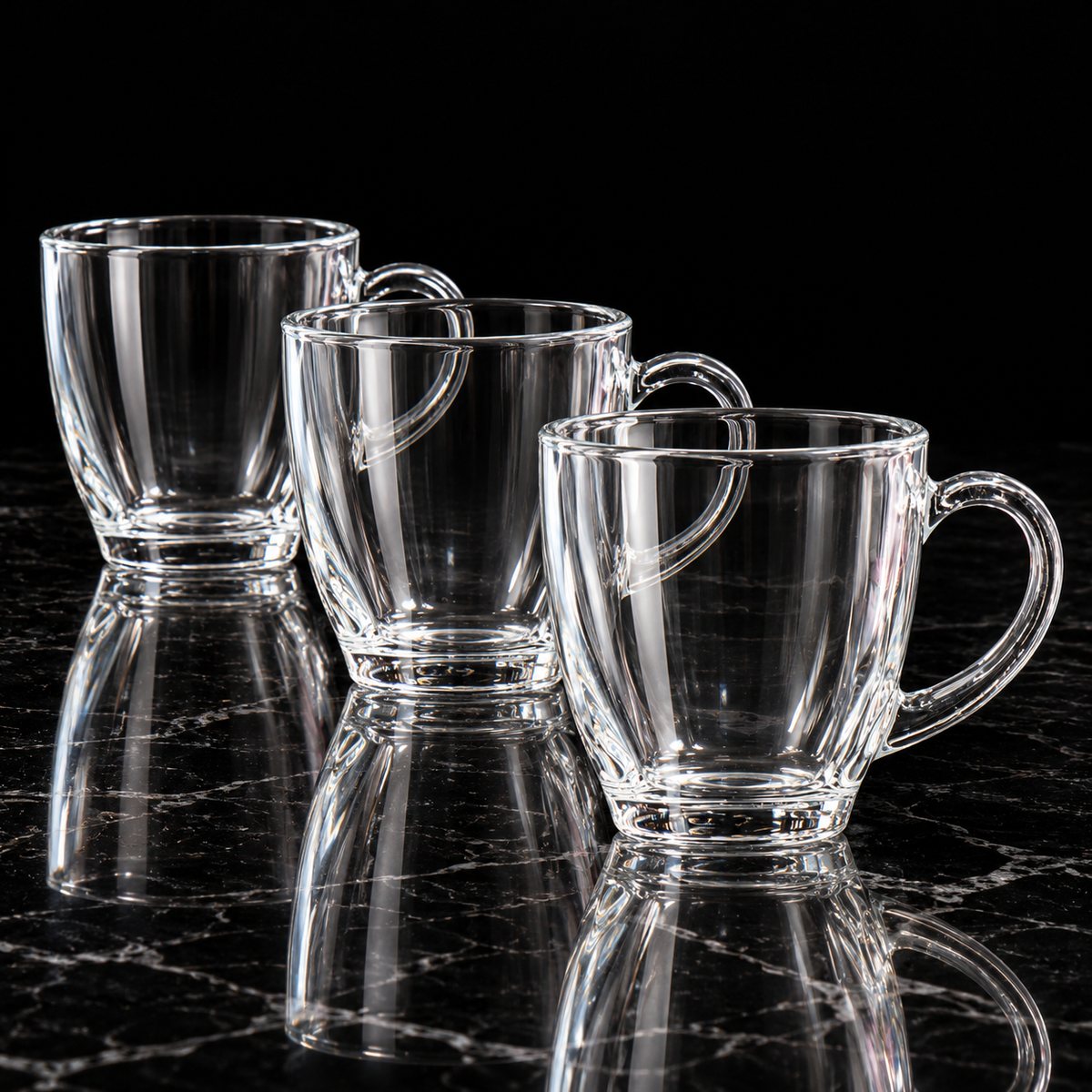 Tea Cup with Handle on black marble