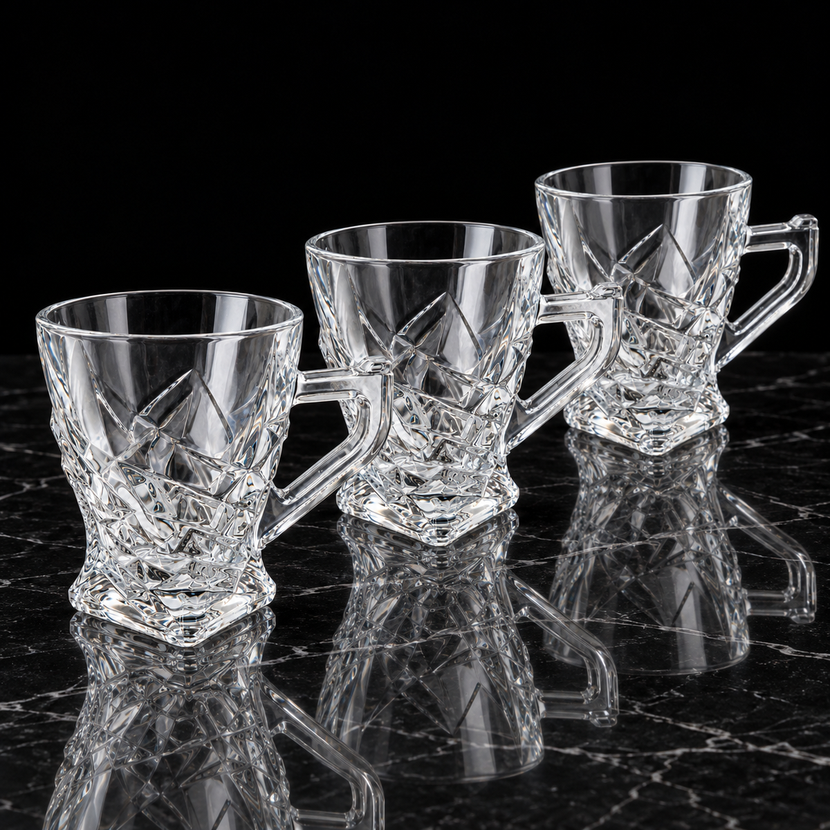 Tea Cup with Handle on black marble