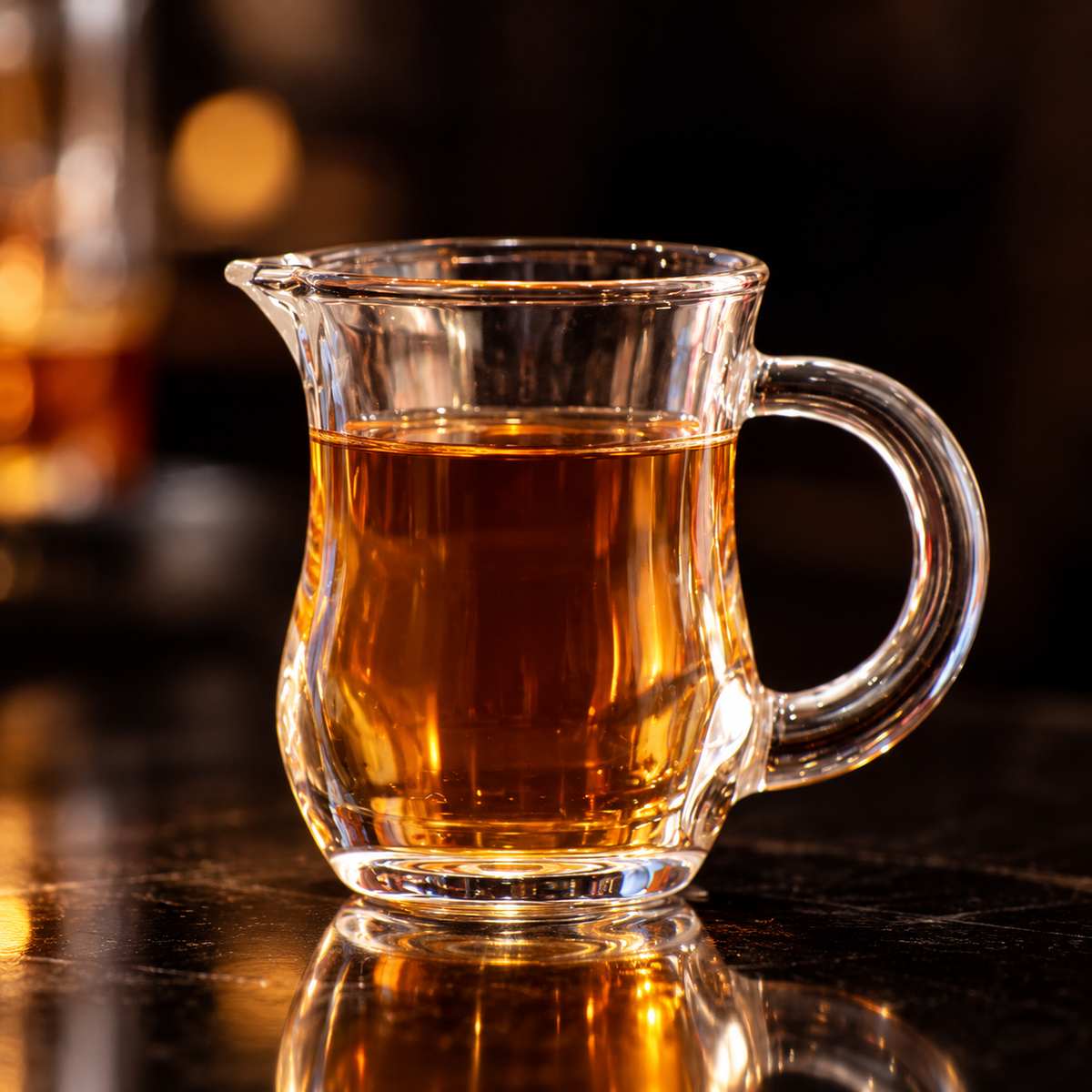 C-130 tea cup filled with amber tea