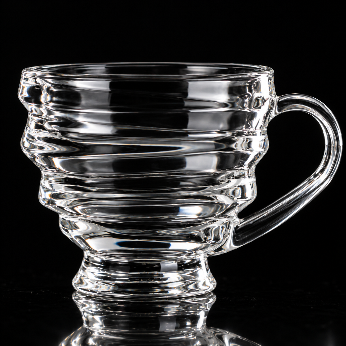Close-up of the stacked wave rings and handle