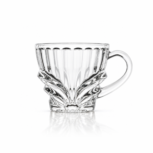 C-134 leaf-cut glass tea cup 190 ml on white