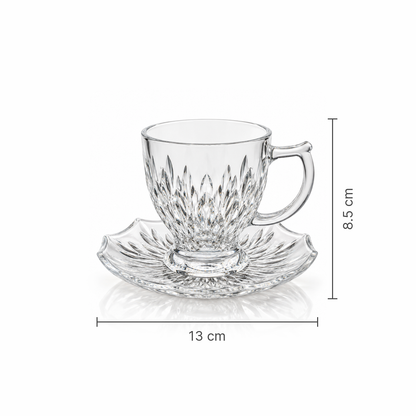 Tea cup and saucer dimensions 13 cm x 8.5 cm