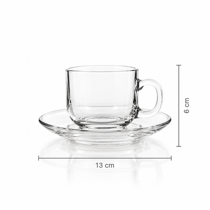 Tea cup and saucer dimensions 13 cm x 6 cm