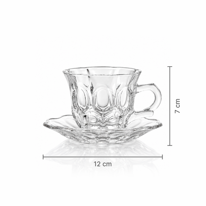Tea cup and saucer dimensions 12 cm x 7 cm