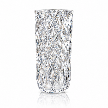 Crystal diamond-cut flower vase