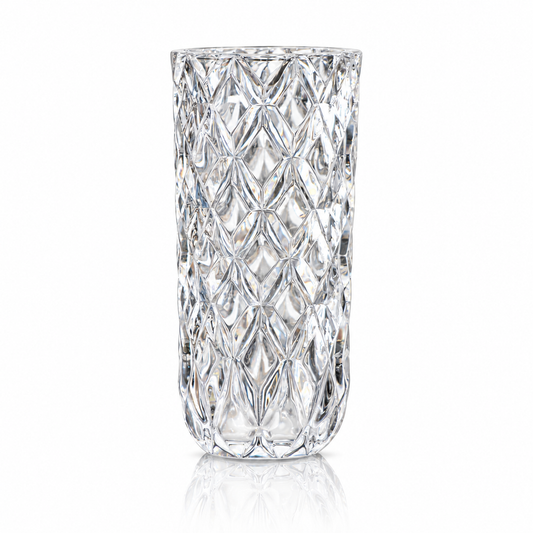 Crystal diamond-cut flower vase