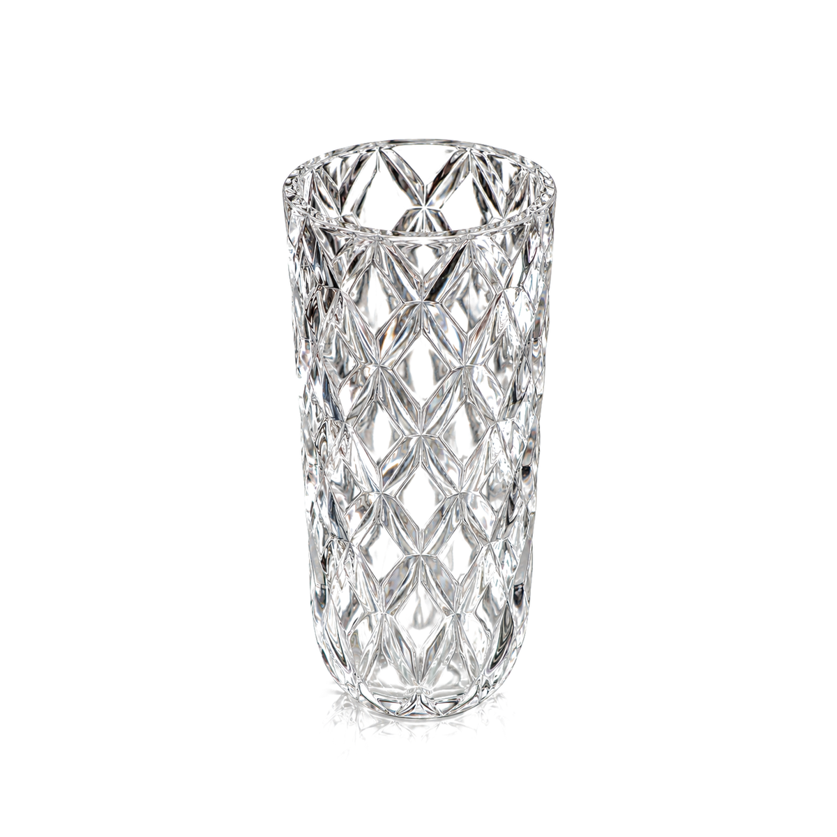 Crystal diamond-cut flower vase set