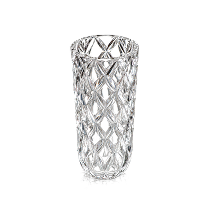 Crystal diamond-cut flower vase set