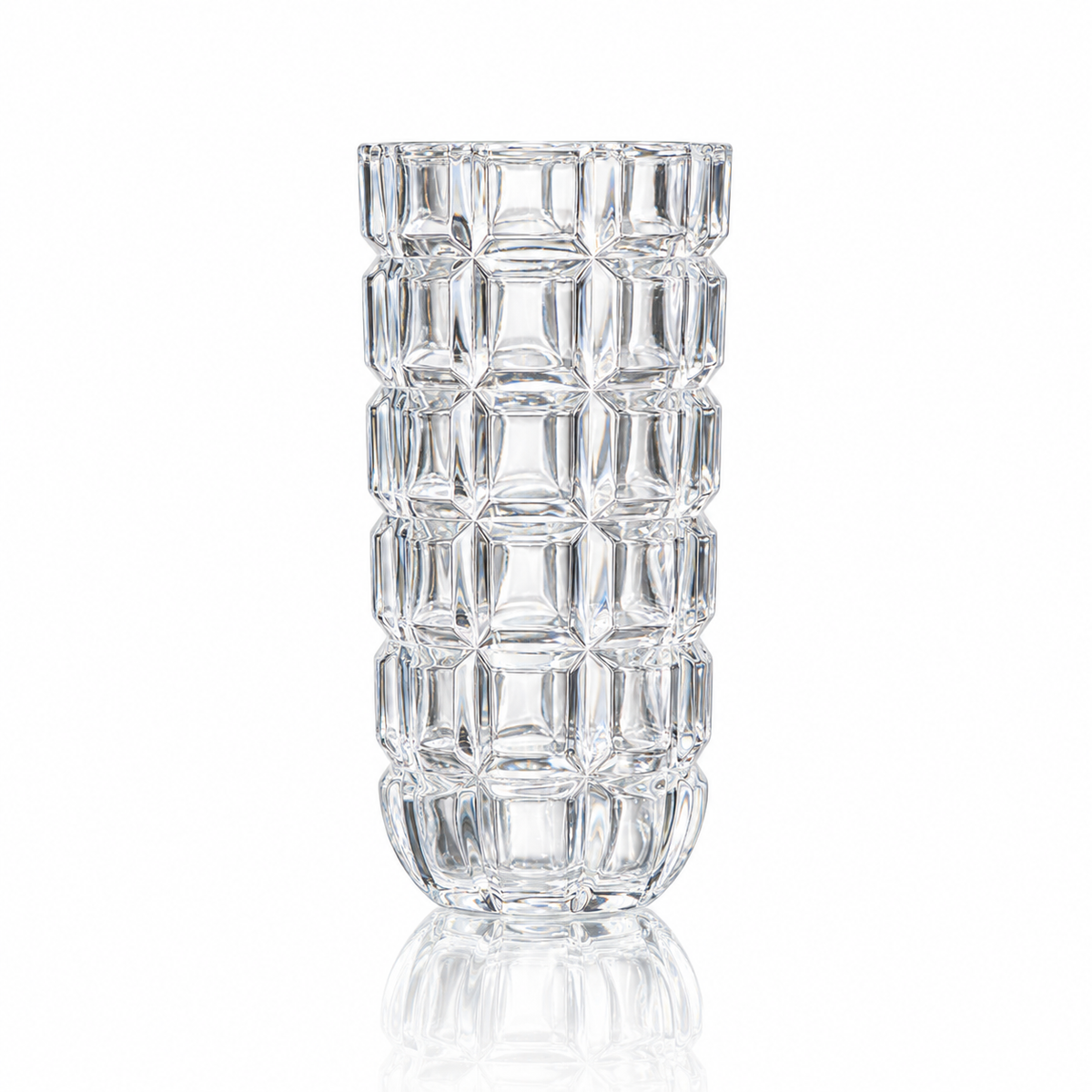 Crystal block-cut flower vase