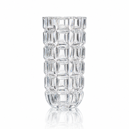 Crystal block-cut flower vase