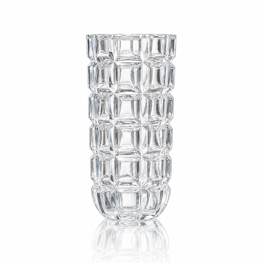 Crystal block-cut flower vase