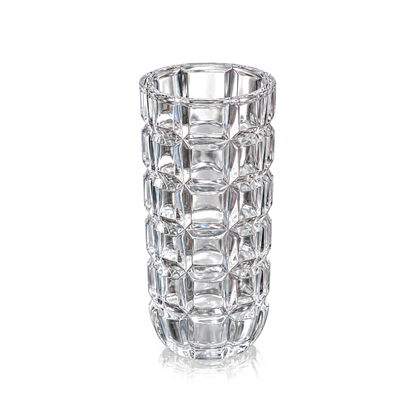 Crystal block-cut flower vase set