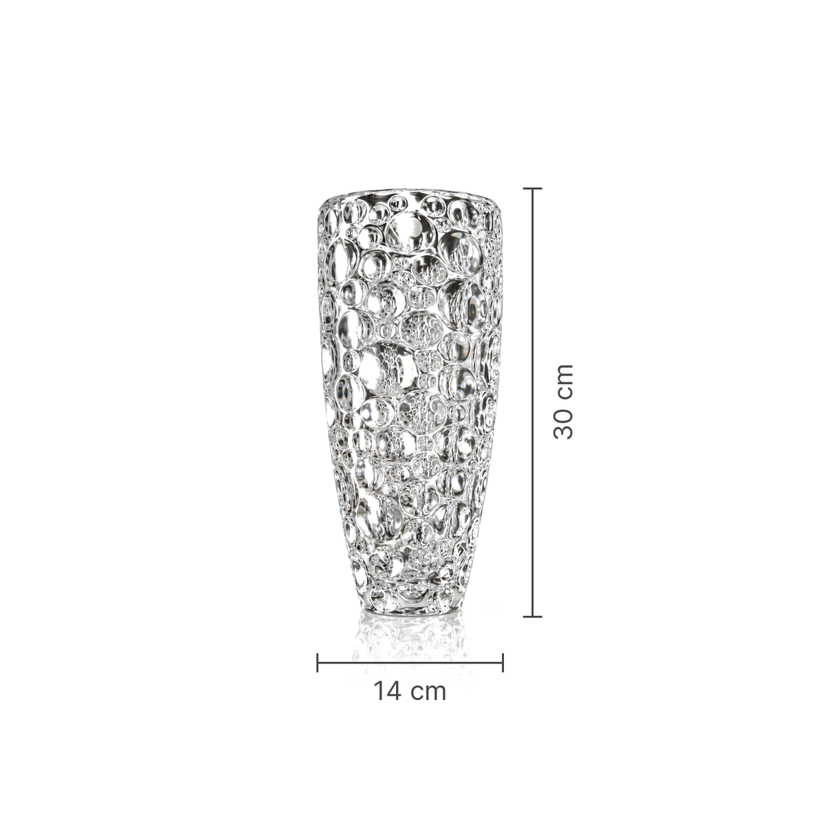 Crystal vase dimensions 14 cm x 30 cm