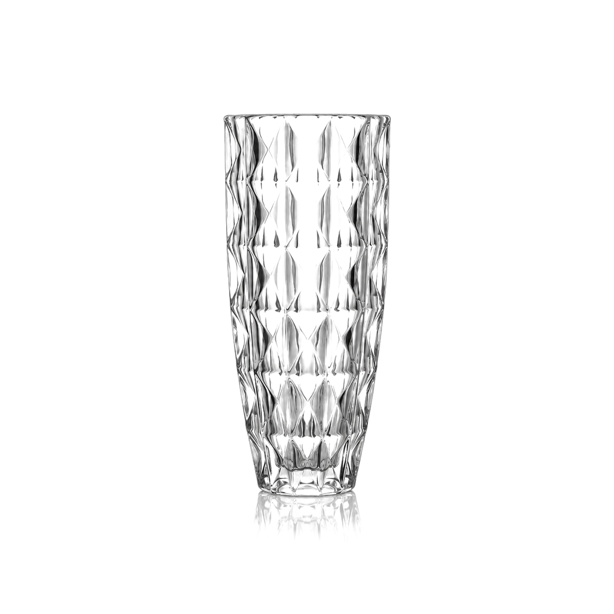 F-209 faceted crystal flower vase on white