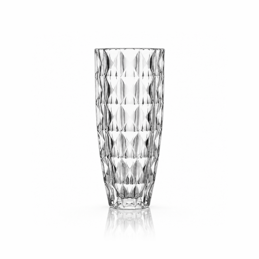 F-209 faceted crystal flower vase on white