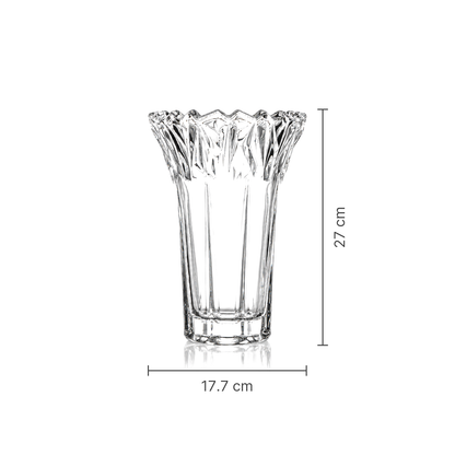 Crystal vase dimensions 17.7 cm x 27 cm