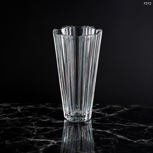 F212 crystal flower vase dark view