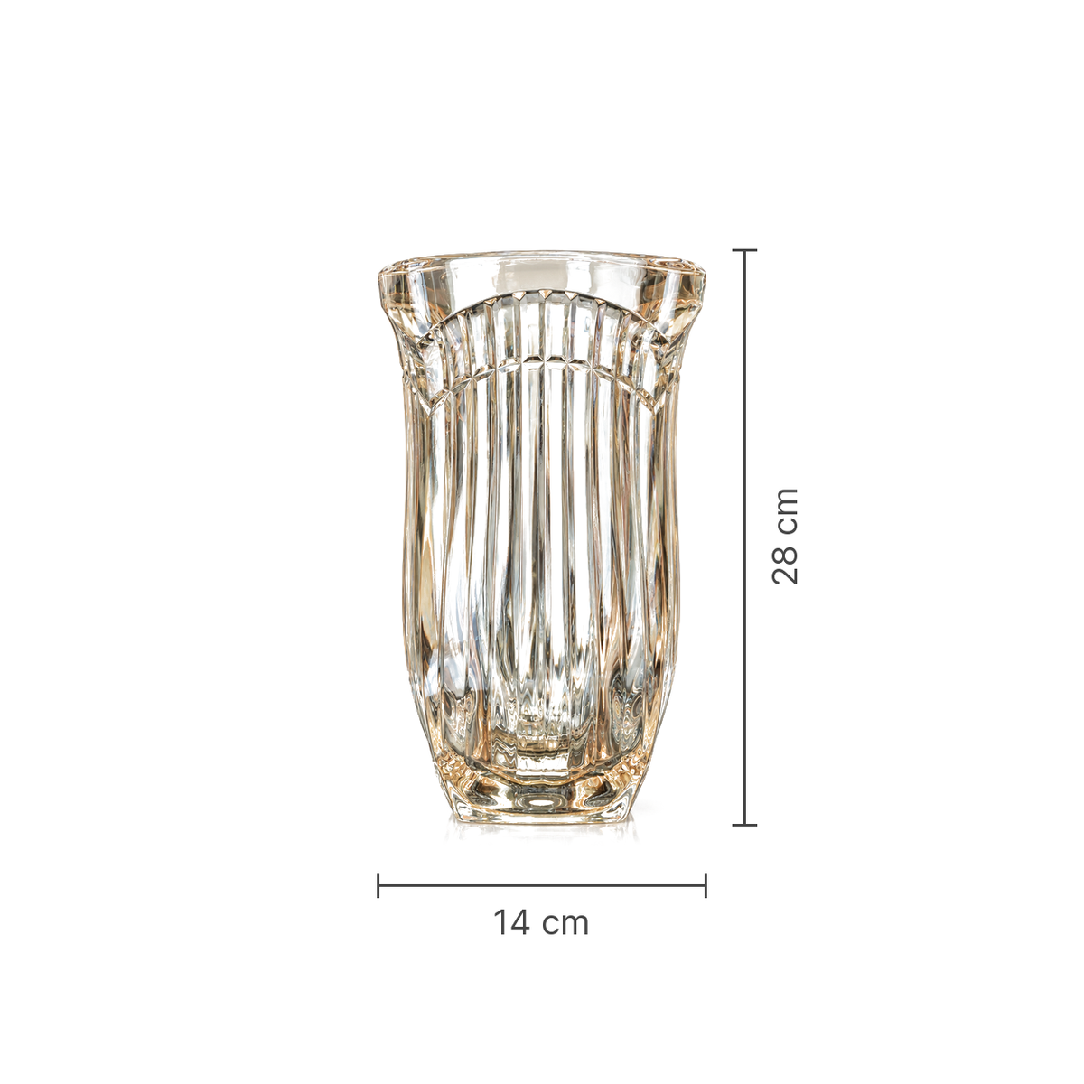 Crystal vase dimensions 14 cm x 28 cm