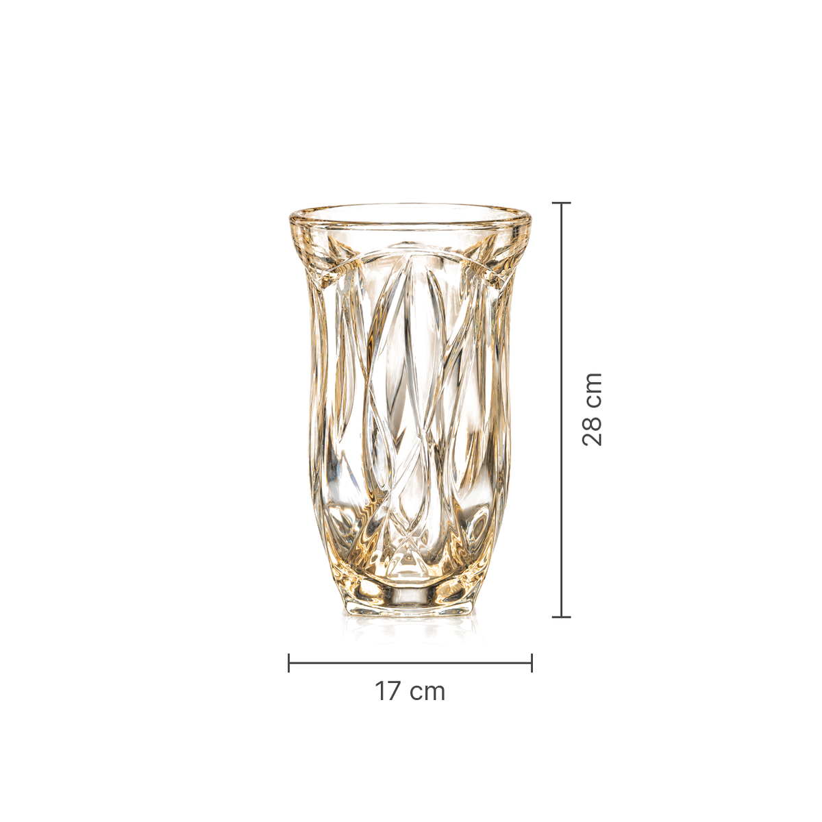 Crystal vase dimensions 17 cm x 28 cm