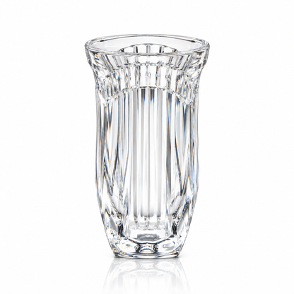 F-217 Flower Vase - fluted crystal vase on white