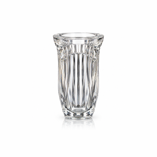 F-217 Flower Vase - fluted crystal vase on white