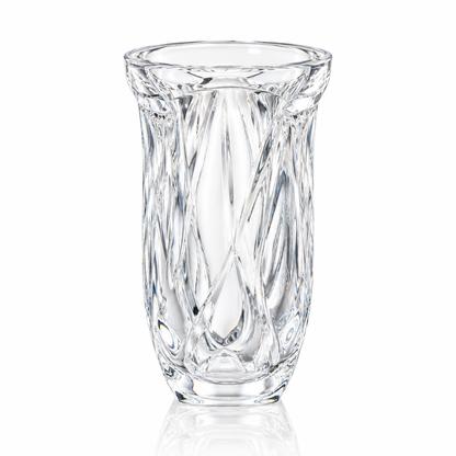 F-218 Flower Vase - swirl crystal vase on white