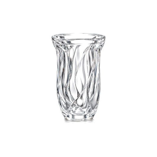 F-218 Flower Vase - swirl crystal vase on white
